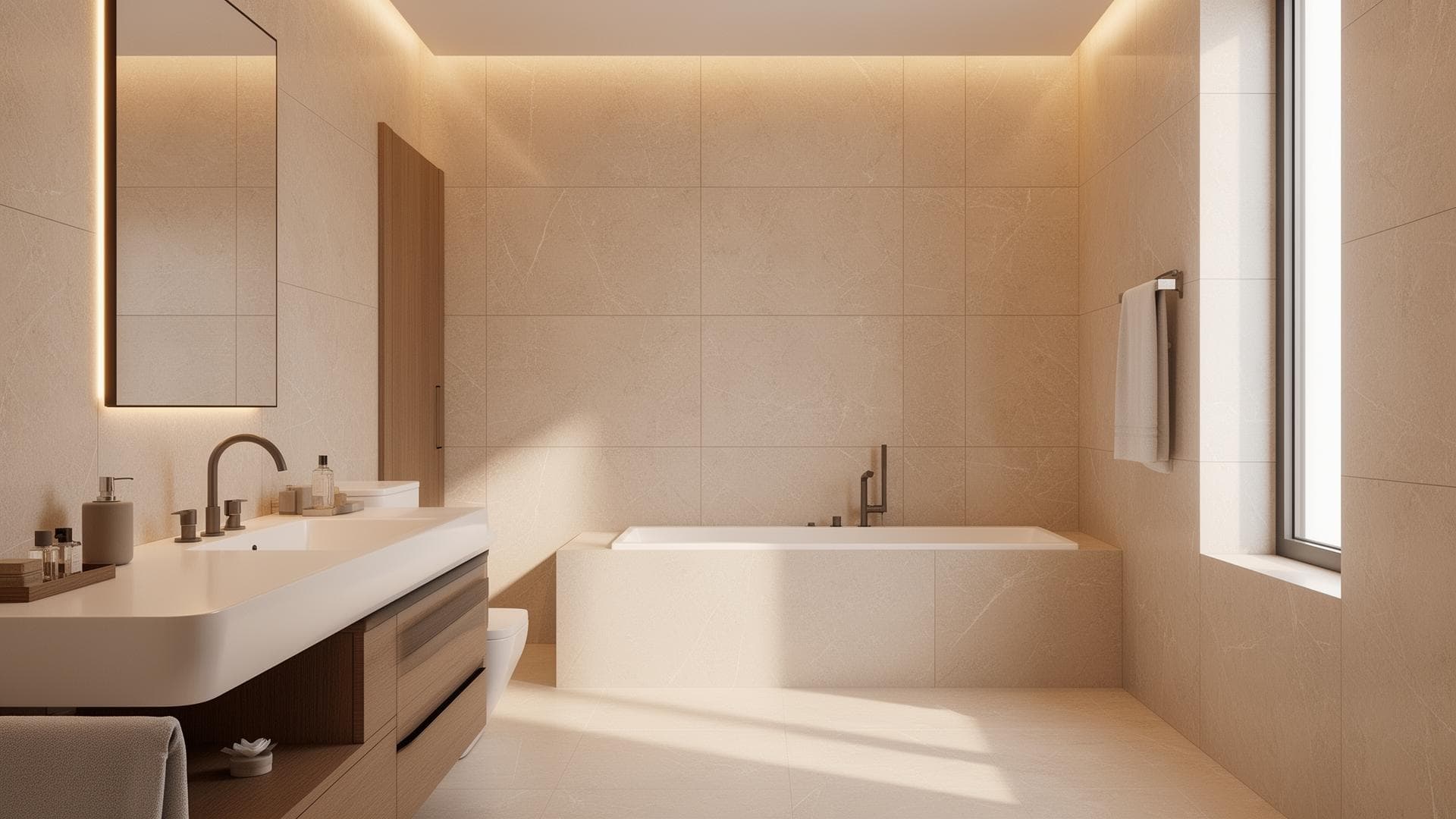 Modernes gefliestes Badezimmer, Referenzprojekt von Fliesen Hunold